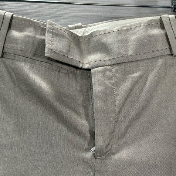 Banana Republic Pants Womens 8 Jackson Fit Tan Cotton Stretch Wide Leg Cuffed - Picture 4 of 10